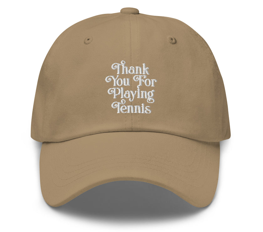 Thank You For Playing Tennis by CoVA Tennis Dad hat