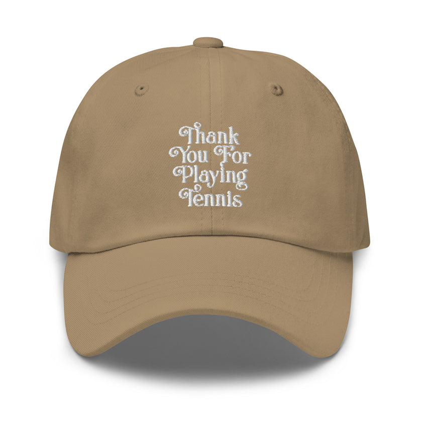 Thank You For Playing Tennis by CoVA Tennis Dad hat