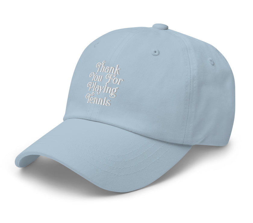 Thank You For Playing Tennis by CoVA Tennis Dad hat