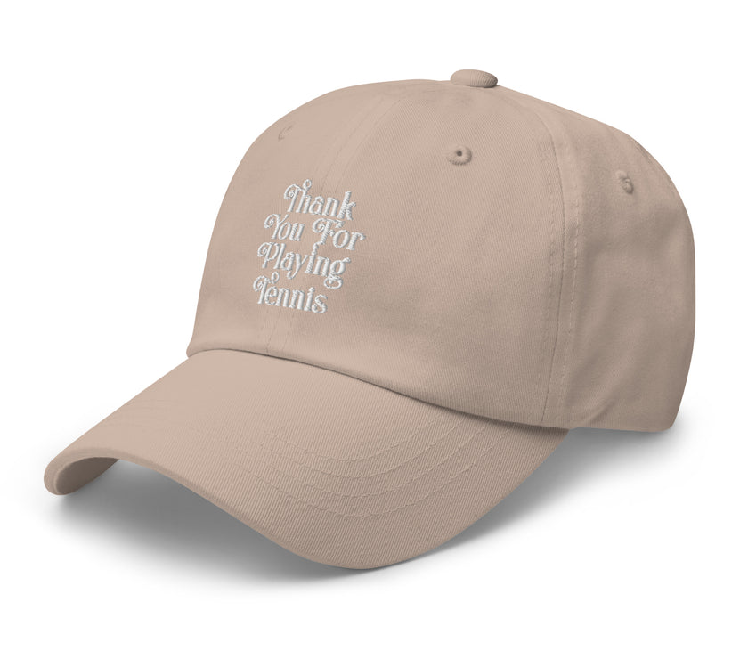 Thank You For Playing Tennis by CoVA Tennis Dad hat