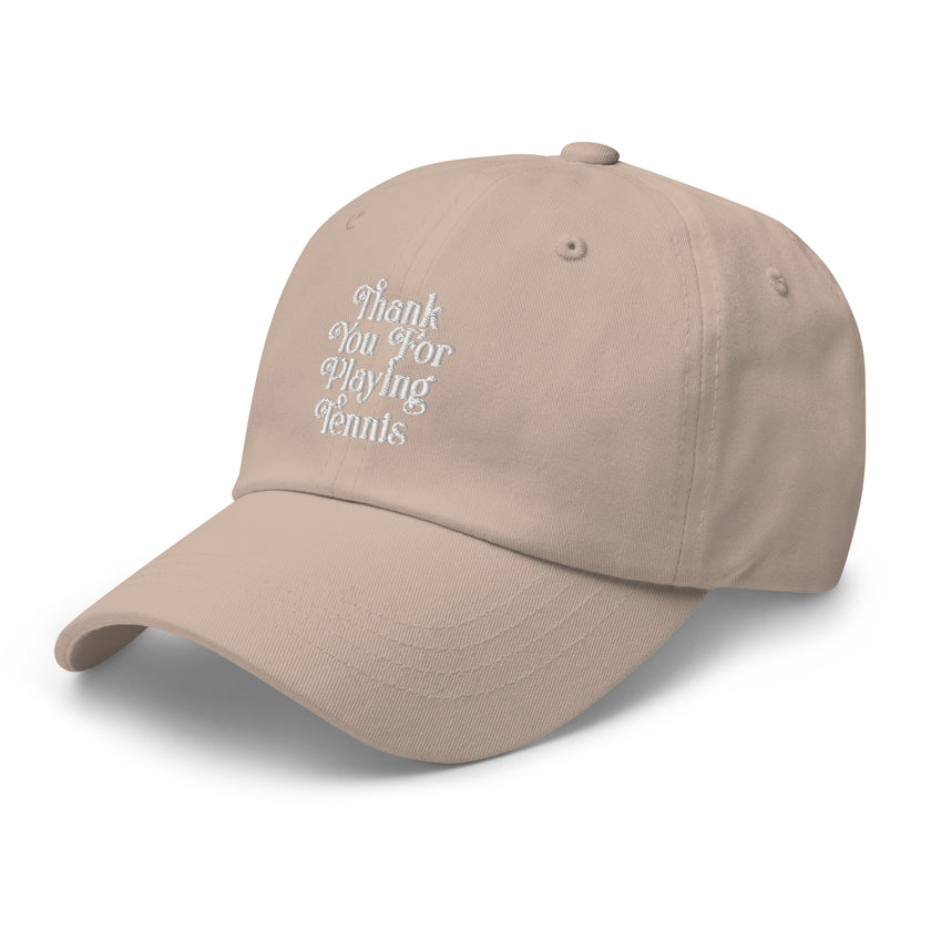 Thank You For Playing Tennis by CoVA Tennis Dad hat