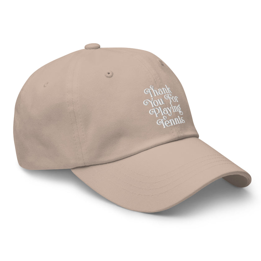 Thank You For Playing Tennis by CoVA Tennis Dad hat