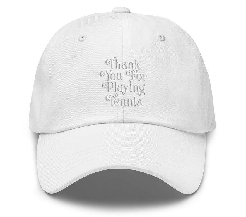 Thank You For Playing Tennis by CoVA Tennis Dad hat