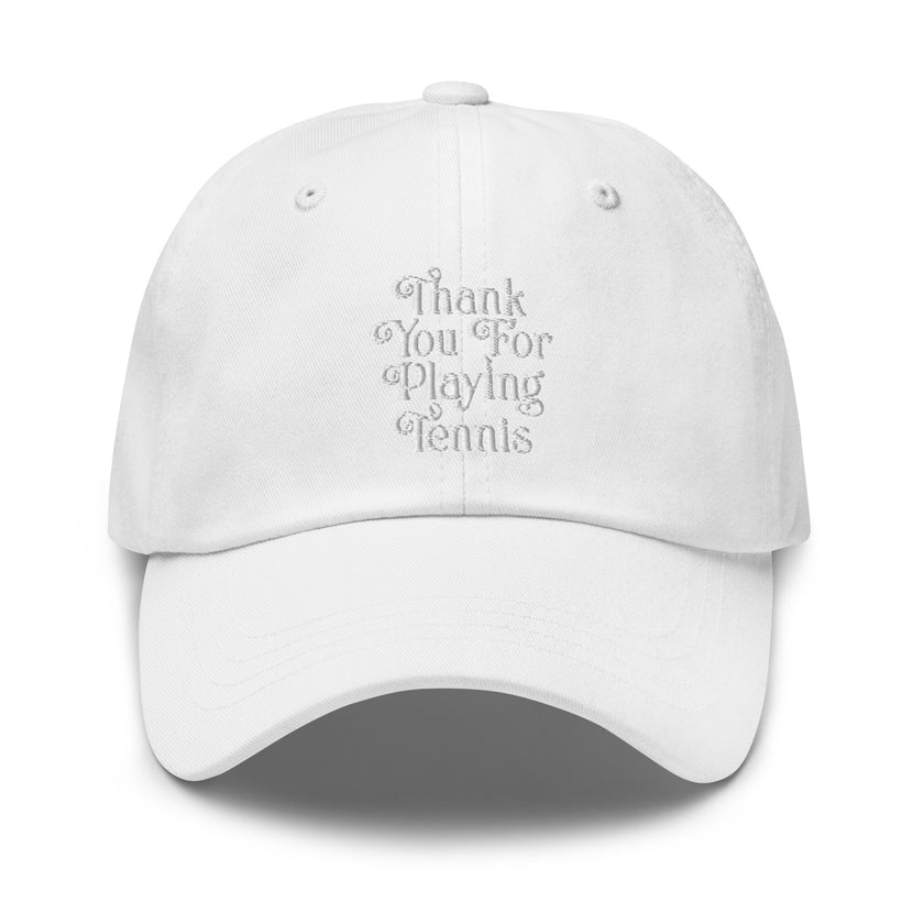 Thank You For Playing Tennis by CoVA Tennis Dad hat