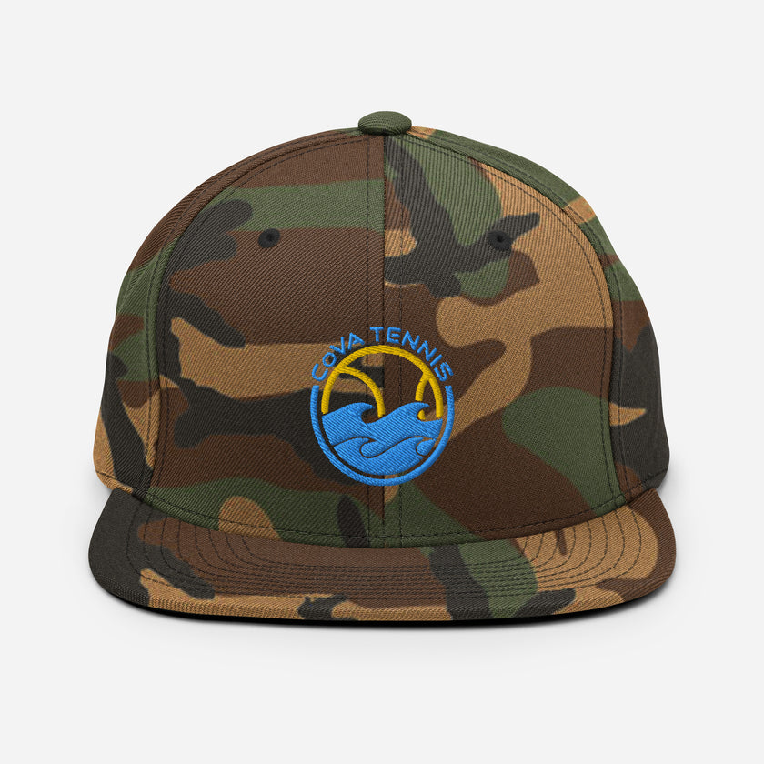 CoVA Tennis Ball & Waves Logo Snapback Hat