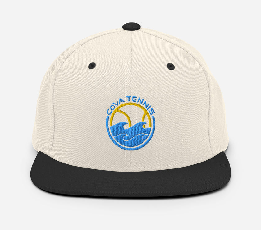 CoVA Tennis Ball & Waves Logo Snapback Hat