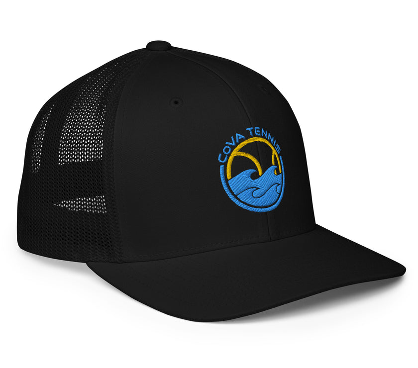 CoVA Tennis Ball & Waves Logo Closed-Back Trucker Cap