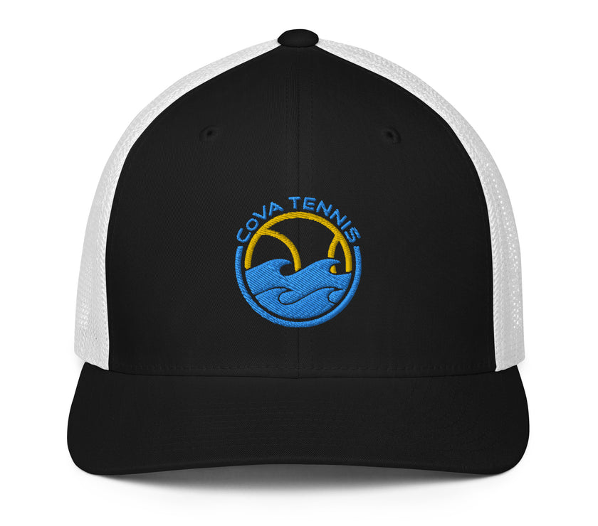 CoVA Tennis Ball & Waves Logo Closed-Back Trucker Cap