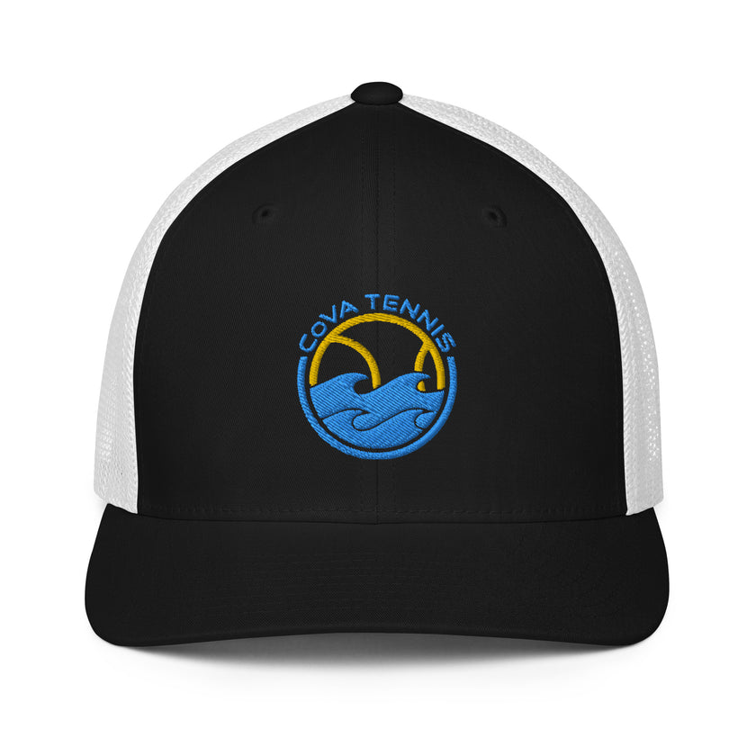 CoVA Tennis Ball & Waves Logo Closed-Back Trucker Cap