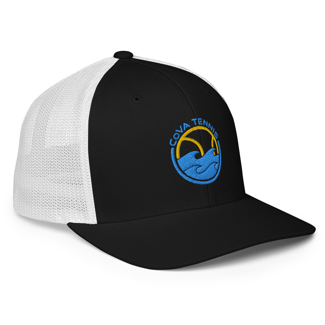 CoVA Tennis Ball & Waves Logo Closed-Back Trucker Cap