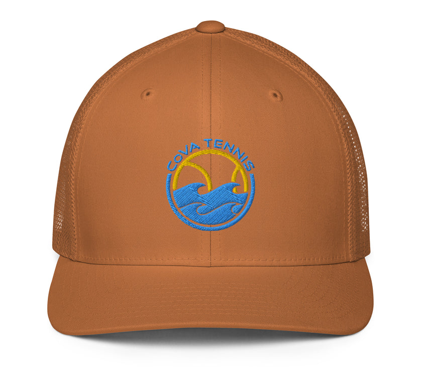 CoVA Tennis Ball & Waves Logo Closed-Back Trucker Cap