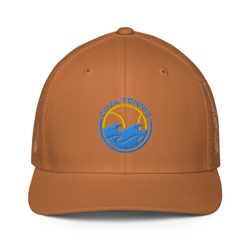 CoVA Tennis Ball & Waves Logo Closed-Back Trucker Cap