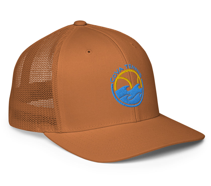 CoVA Tennis Ball & Waves Logo Closed-Back Trucker Cap