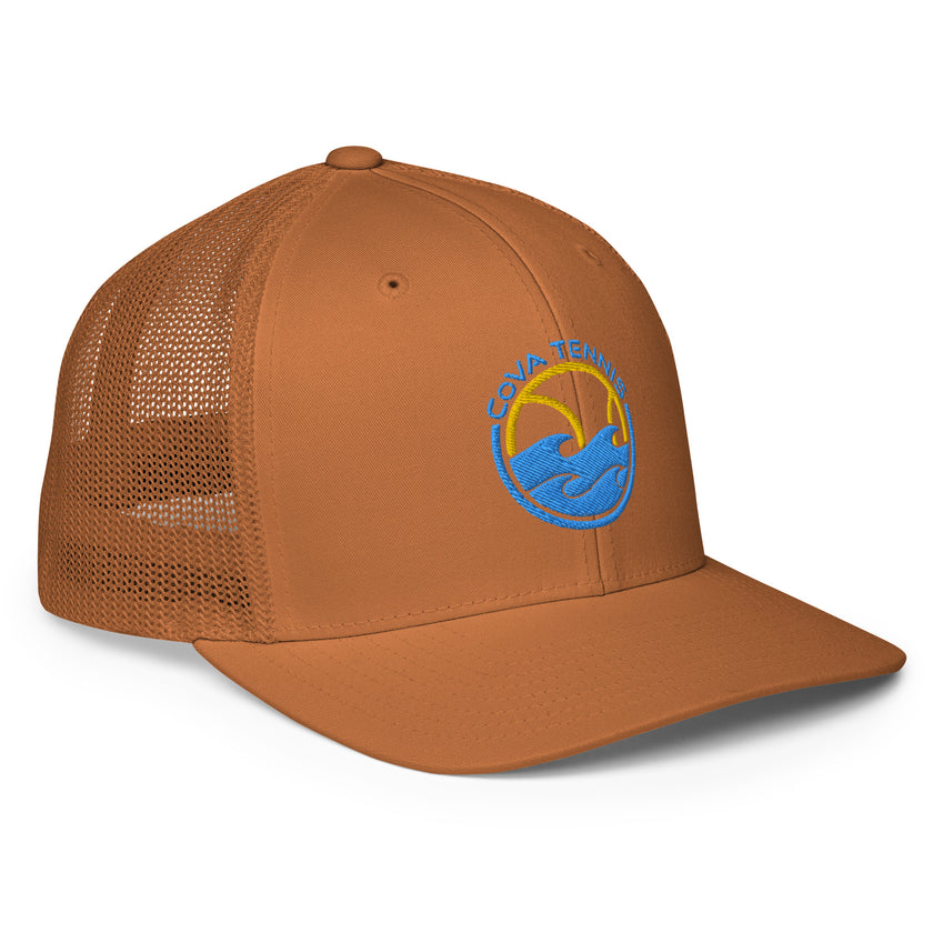 CoVA Tennis Ball & Waves Logo Closed-Back Trucker Cap