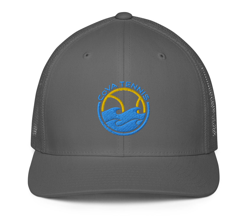 CoVA Tennis Ball & Waves Logo Closed-Back Trucker Cap