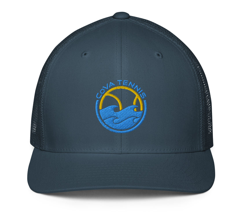 CoVA Tennis Ball & Waves Logo Closed-Back Trucker Cap