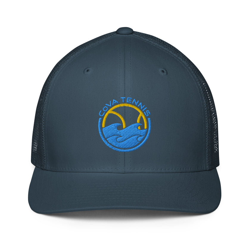 CoVA Tennis Ball & Waves Logo Closed-Back Trucker Cap