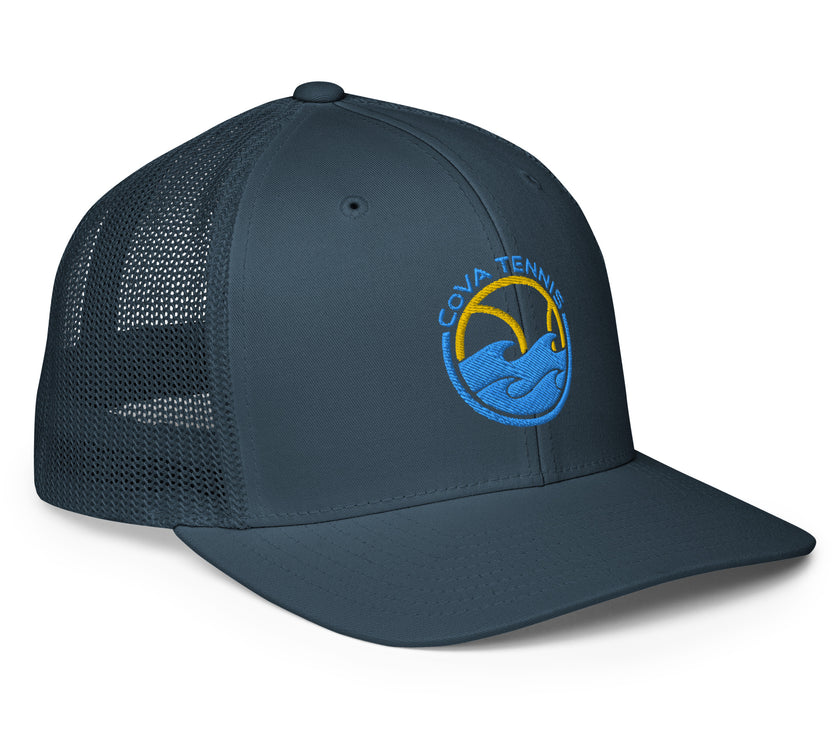 CoVA Tennis Ball & Waves Logo Closed-Back Trucker Cap