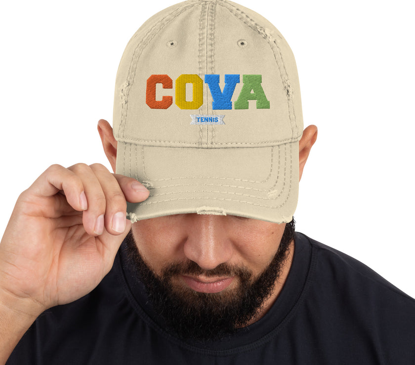 CoVA Tennis Rainbow Distressed Dad Hat