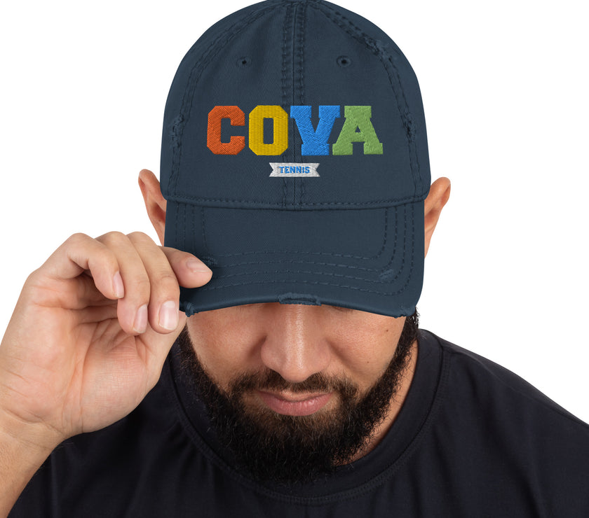 CoVA Tennis Rainbow Distressed Dad Hat