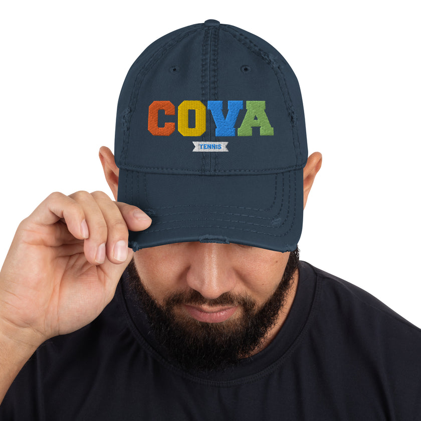 CoVA Tennis Rainbow Distressed Dad Hat