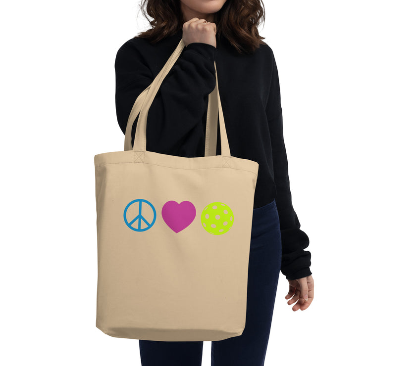 Peace Love Pickleball Eco Tote Bag