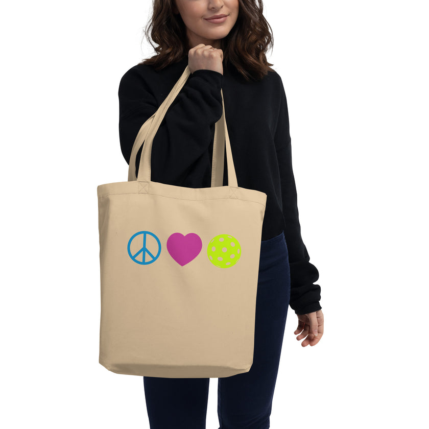 Peace Love Pickleball Eco Tote Bag