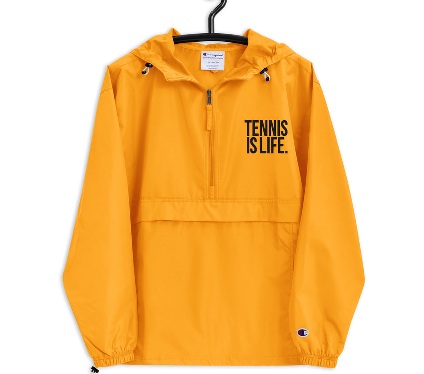 Tennis is Life Embroidered Champion Packable Jacket by CoVA Tennis