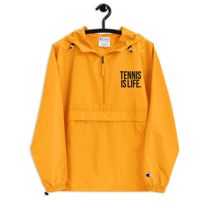 Tennis is Life Embroidered Champion Packable Jacket by CoVA Tennis