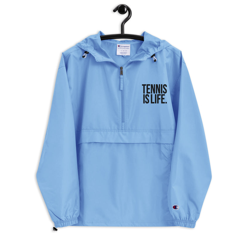 Tennis is Life Embroidered Champion Packable Jacket by CoVA Tennis