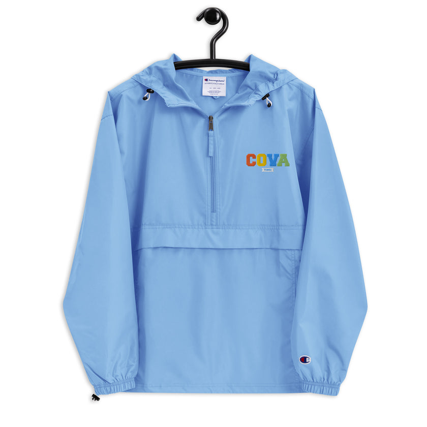 CoVA Tennis Rainbow Embroidered Champion Packable Jacket