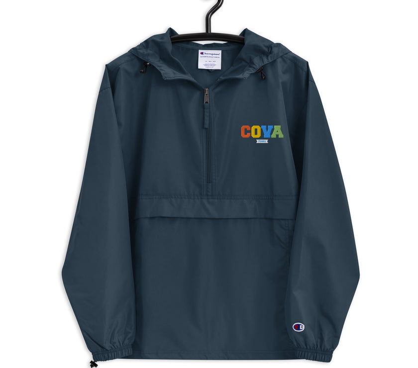 CoVA Tennis Rainbow Embroidered Champion Packable Jacket