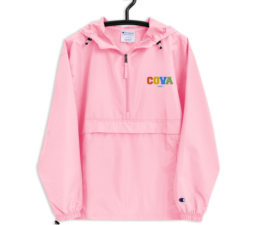 CoVA Tennis Rainbow Embroidered Champion Packable Jacket