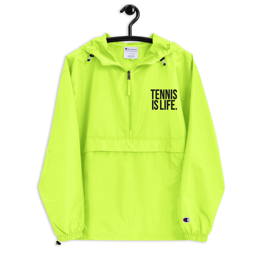 Tennis is Life Embroidered Champion Packable Jacket by CoVA Tennis