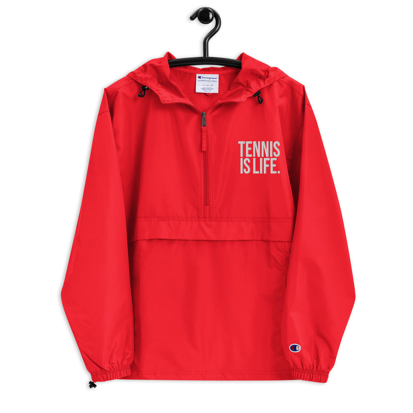 Tennis is Life Embroidered Champion Packable Jacket by CoVA Tennis