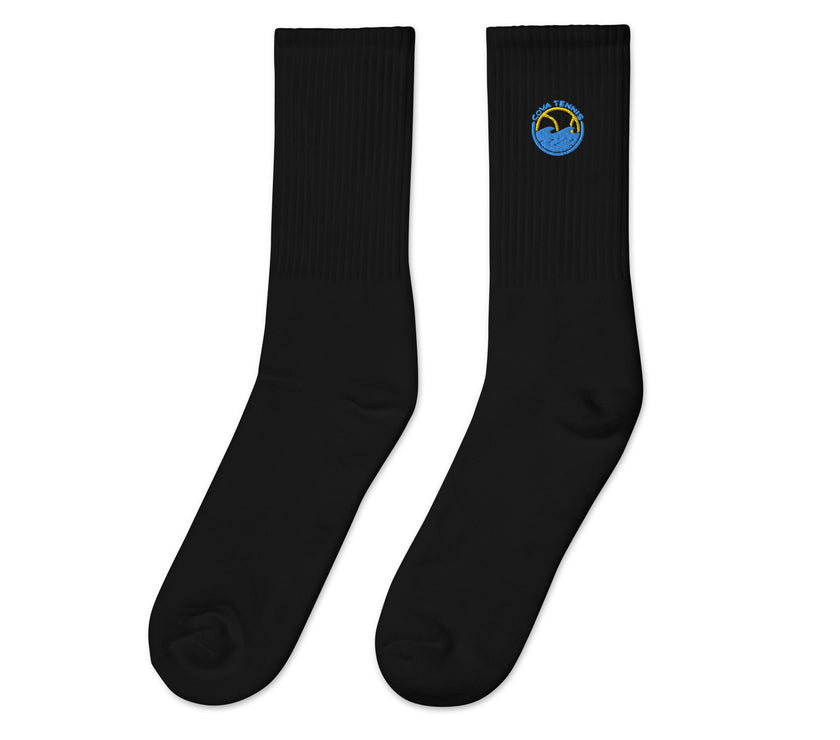 CoVA Tennis Ball & Waves Logo Embroidered socks