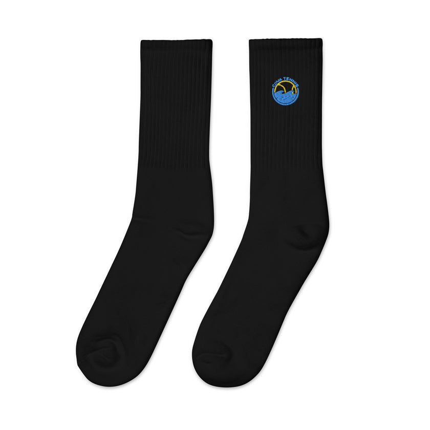 CoVA Tennis Ball & Waves Logo Embroidered socks