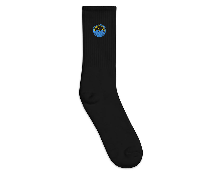 CoVA Tennis Ball & Waves Logo Embroidered socks