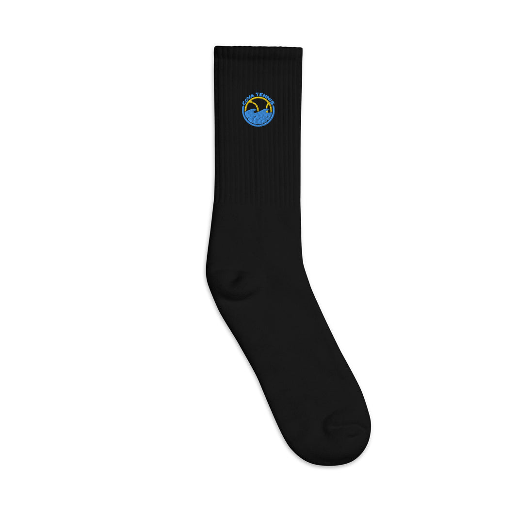 CoVA Tennis Ball & Waves Logo Embroidered socks