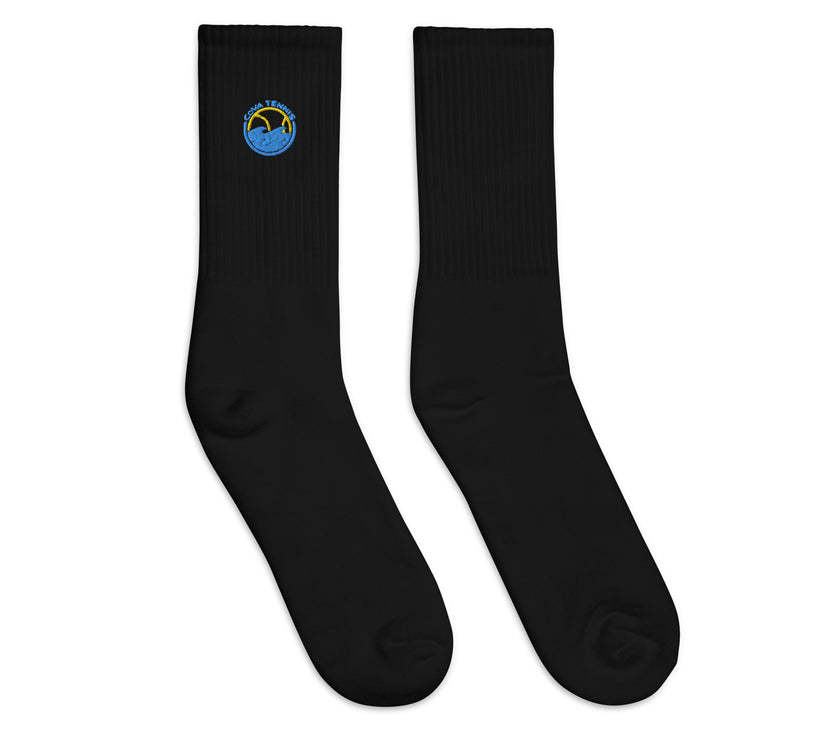 CoVA Tennis Ball & Waves Logo Embroidered socks