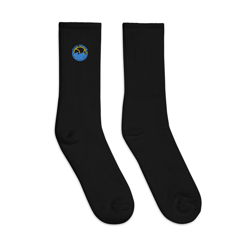 CoVA Tennis Ball & Waves Logo Embroidered socks