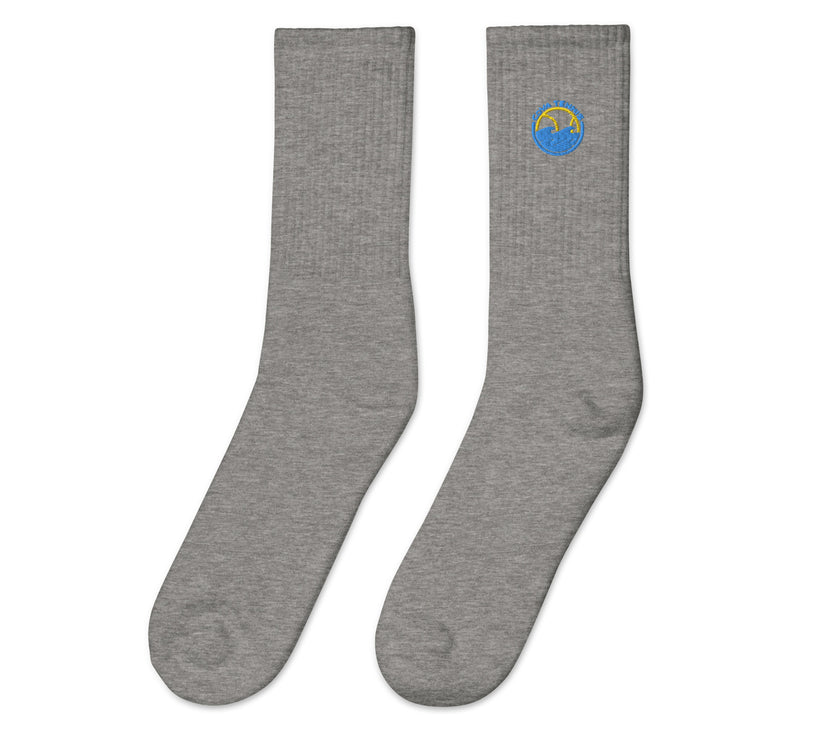 CoVA Tennis Ball & Waves Logo Embroidered socks