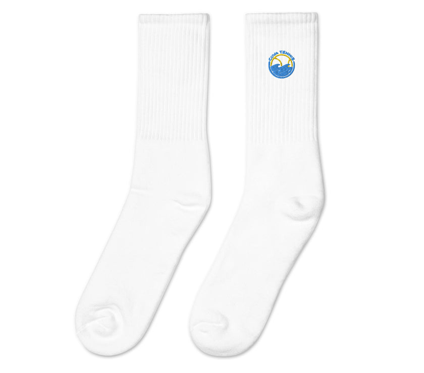 CoVA Tennis Ball & Waves Logo Embroidered socks