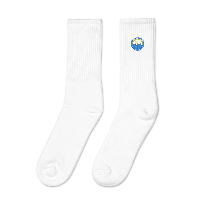 CoVA Tennis Ball & Waves Logo Embroidered socks