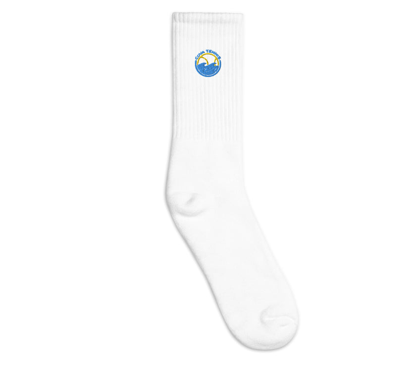 CoVA Tennis Ball & Waves Logo Embroidered socks