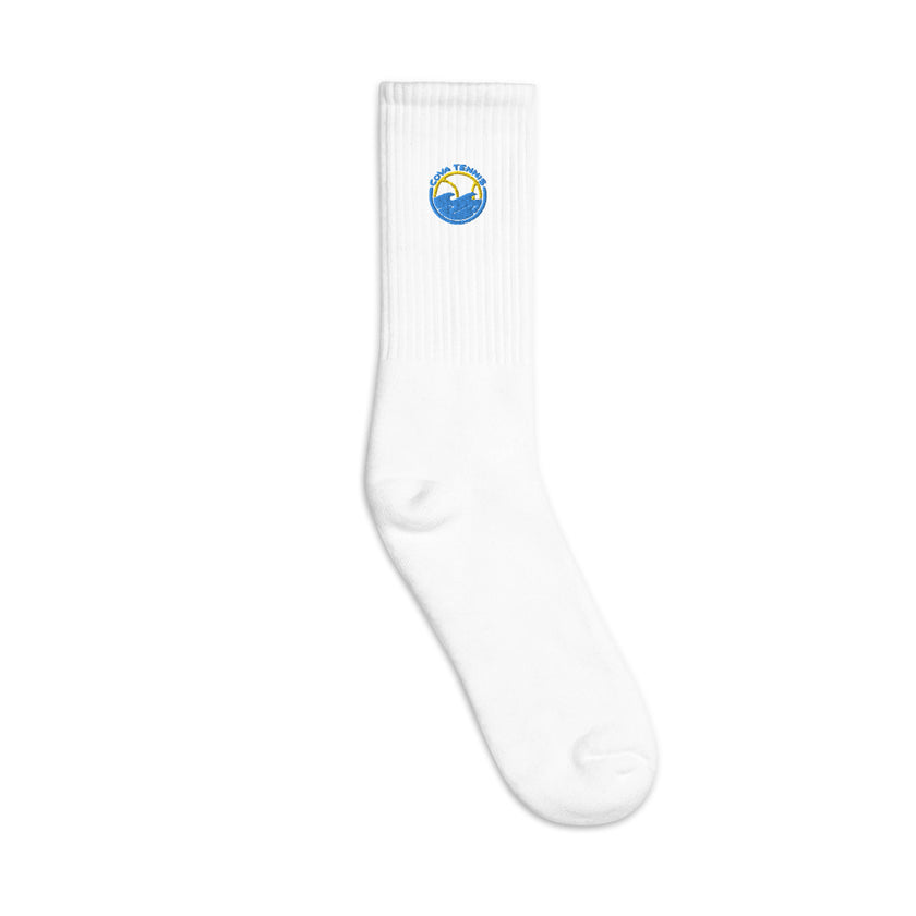 CoVA Tennis Ball & Waves Logo Embroidered socks