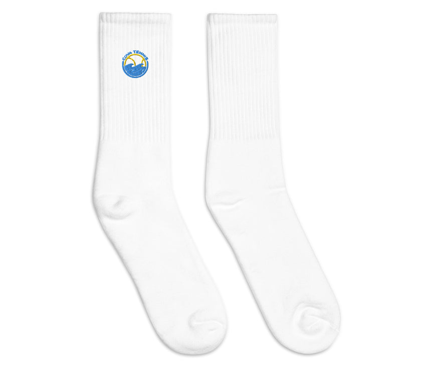 CoVA Tennis Ball & Waves Logo Embroidered socks