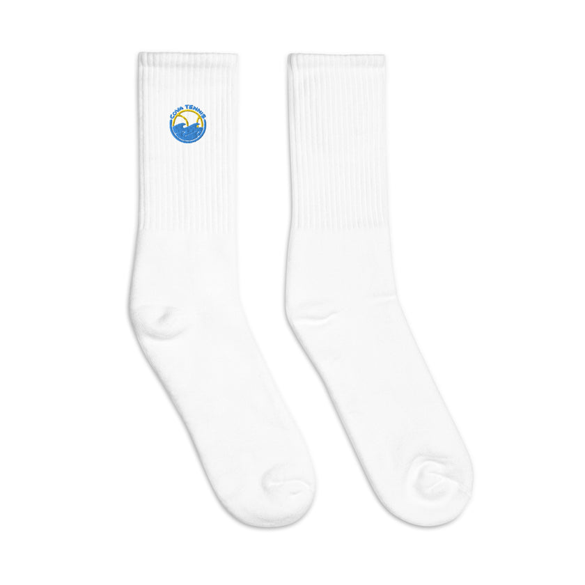 CoVA Tennis Ball & Waves Logo Embroidered socks