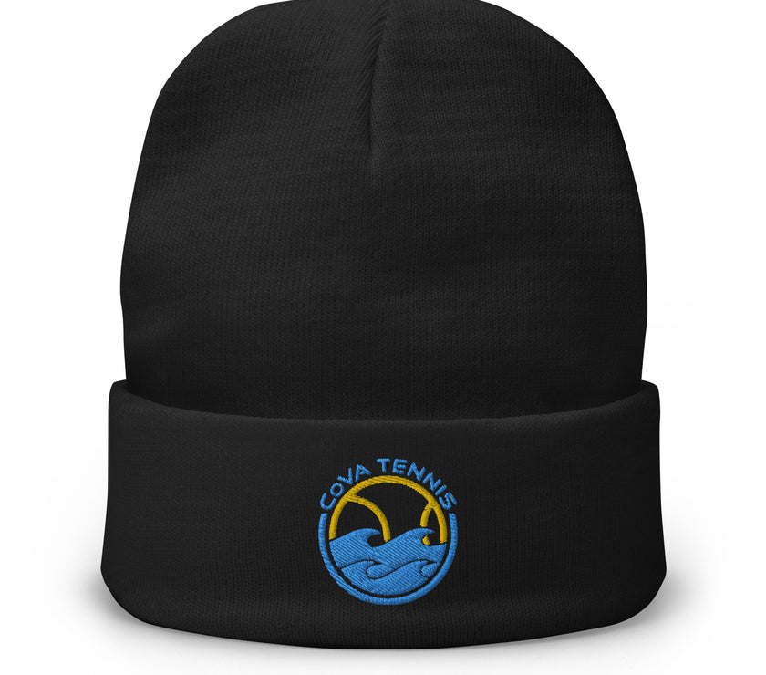 CoVA Tennis Ball & Waves Logo Embroidered Beanie