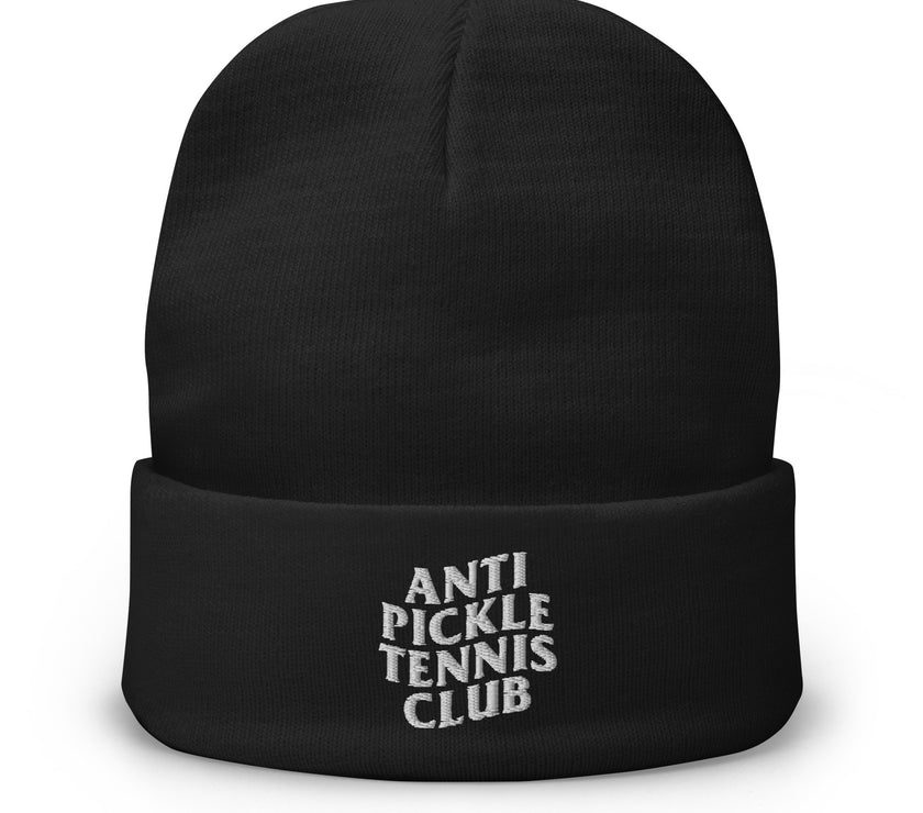 Anti Pickleball Tennis Club Embroidered Beanie by CoVA Tennis